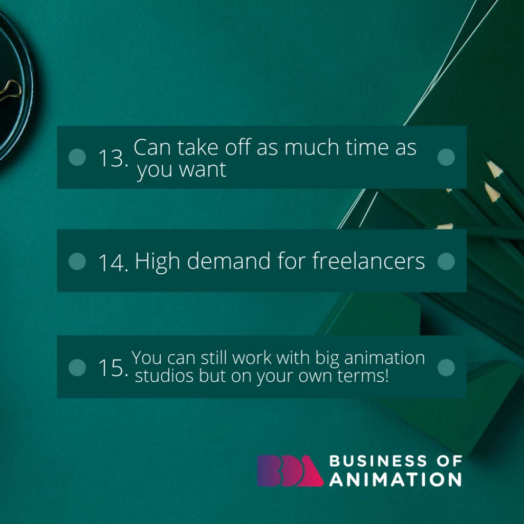 take time, high demand and work with big animation studios on your own terms