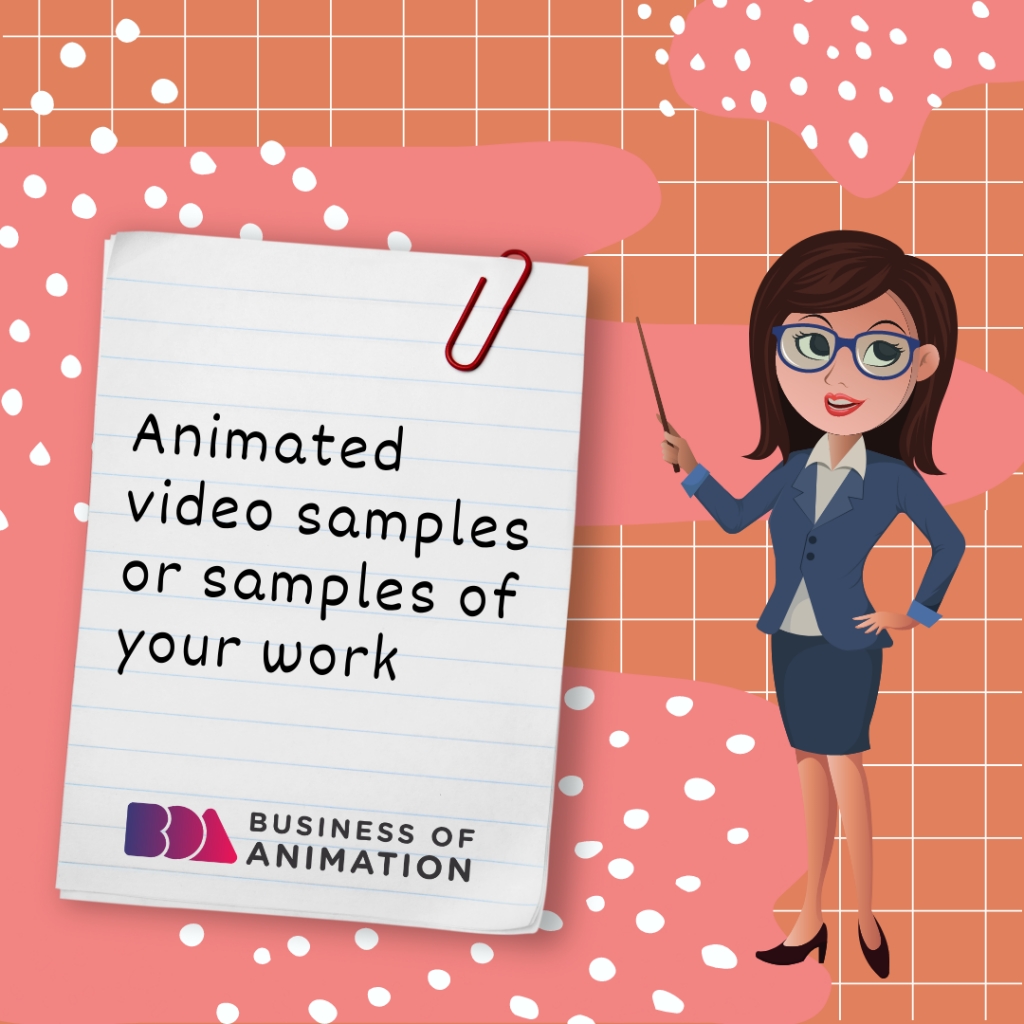 animated video samples or samples of your work