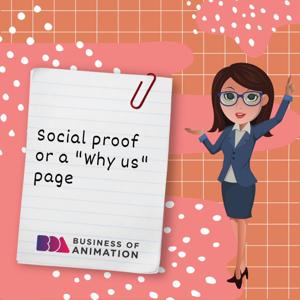 social proof or a "why us" page