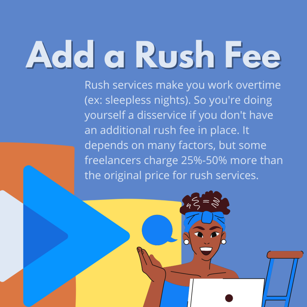 an animator who is doing a rushed job is compensated through a rush fee 