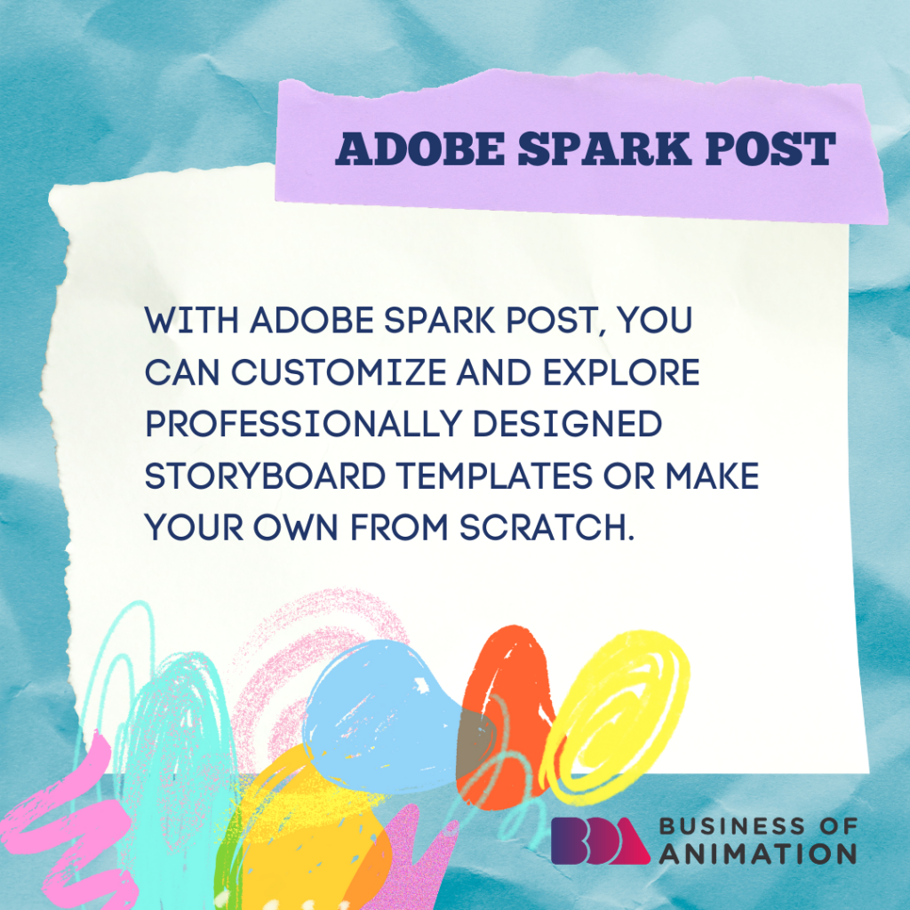 we recommend adobe spark post for storyboarding software