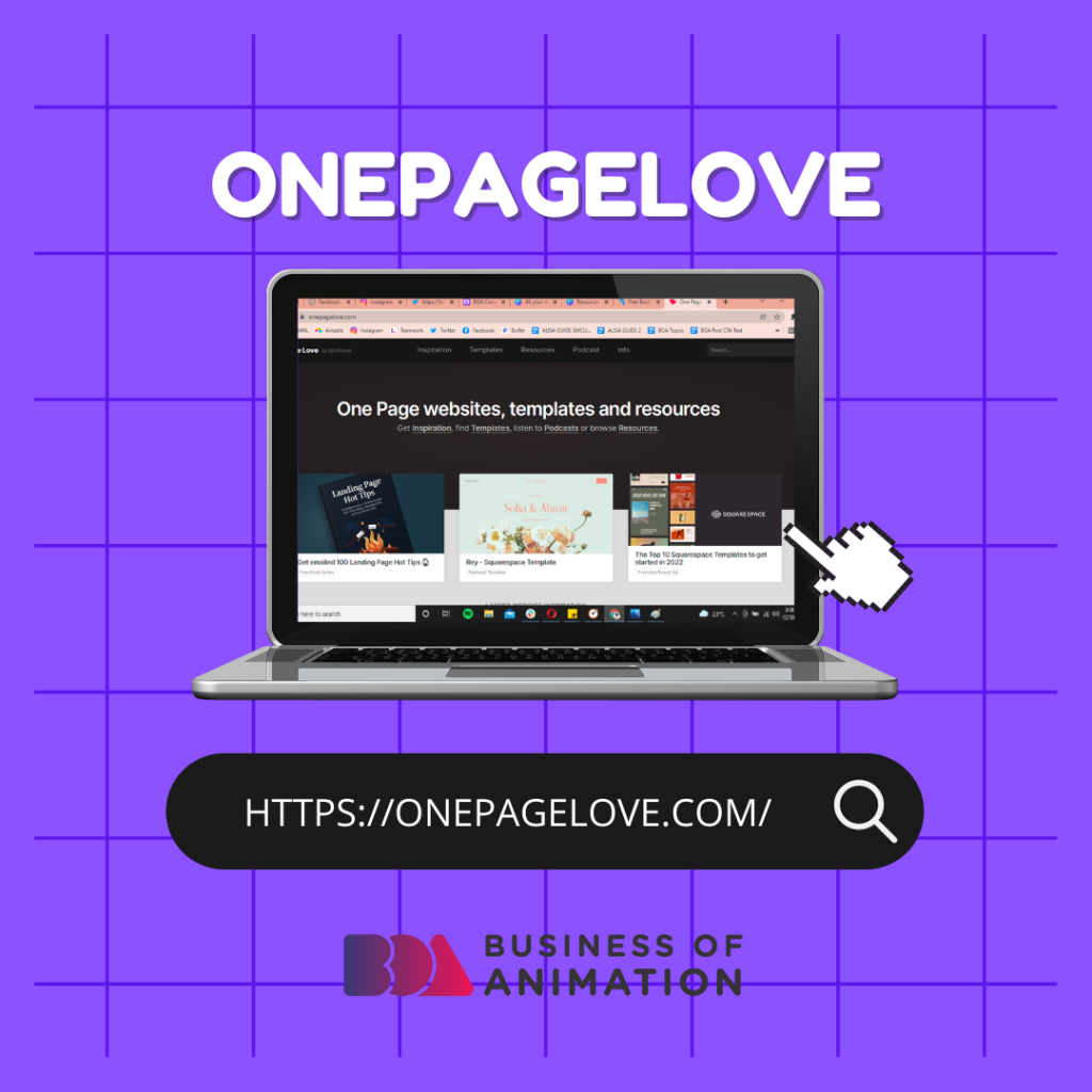 free animation website templates from onepagelove
