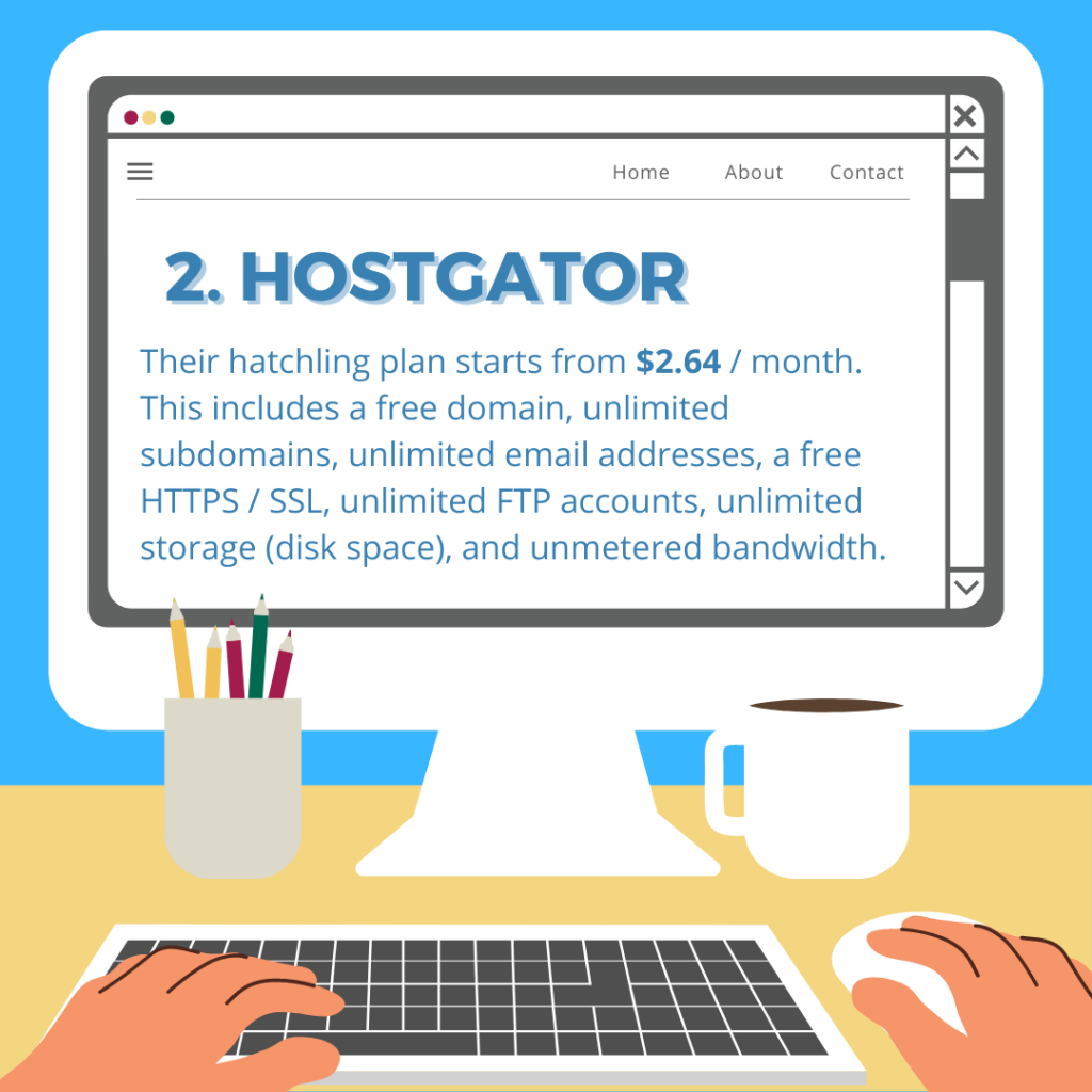 hostgator offers competitive website hosting plans for animators