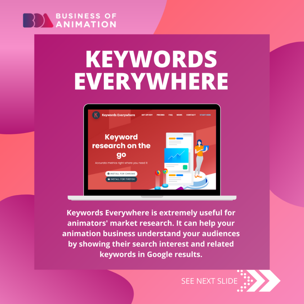 keywords everywhere help animators find the right keywords for getting animation clients