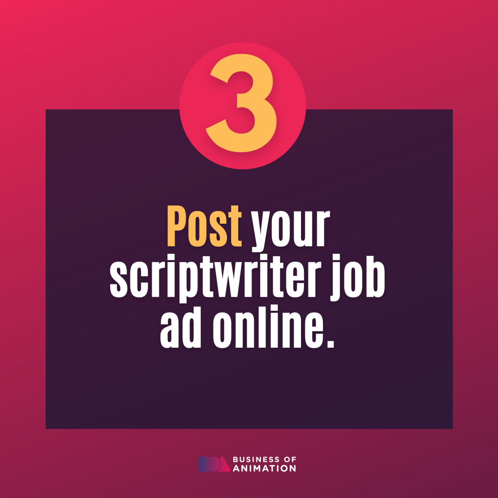 Post your Scriptwriter Job Ad Online