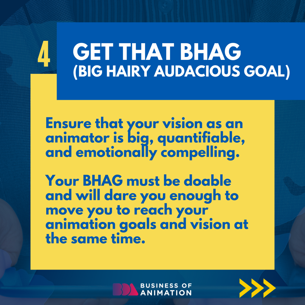 get an audacious goal when writing animation vision statements