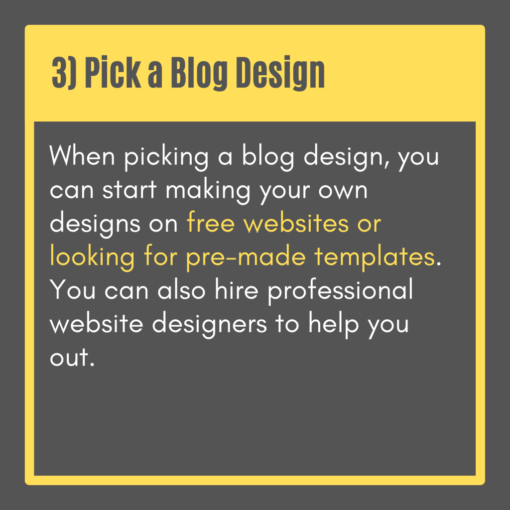 3. Pick a blog design