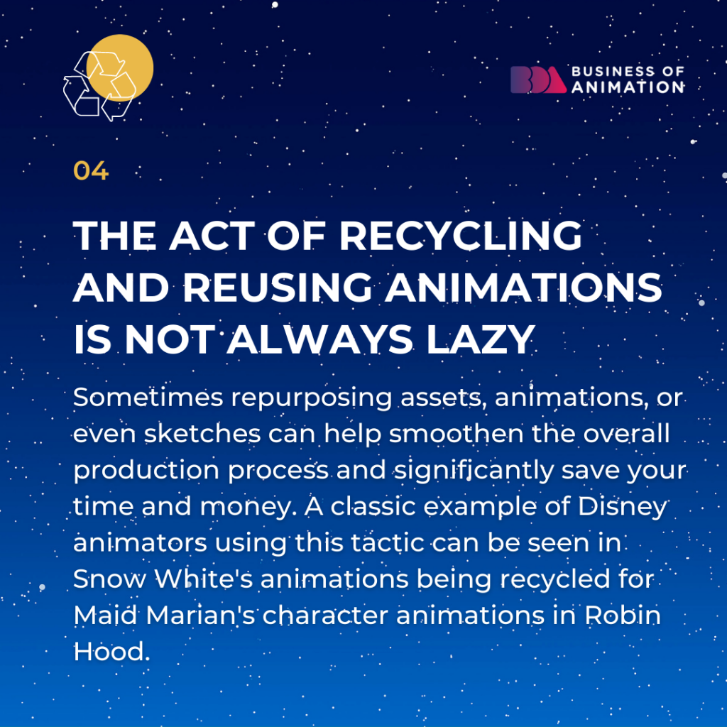 4. The act of recycling and reusing animations is not always lazy.
