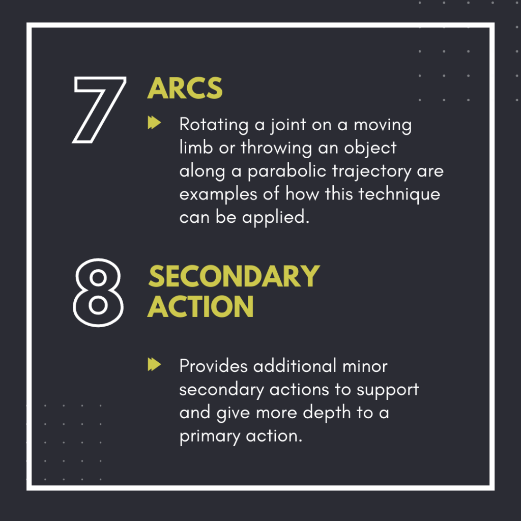 7. Arcs
8. Secondary Action
