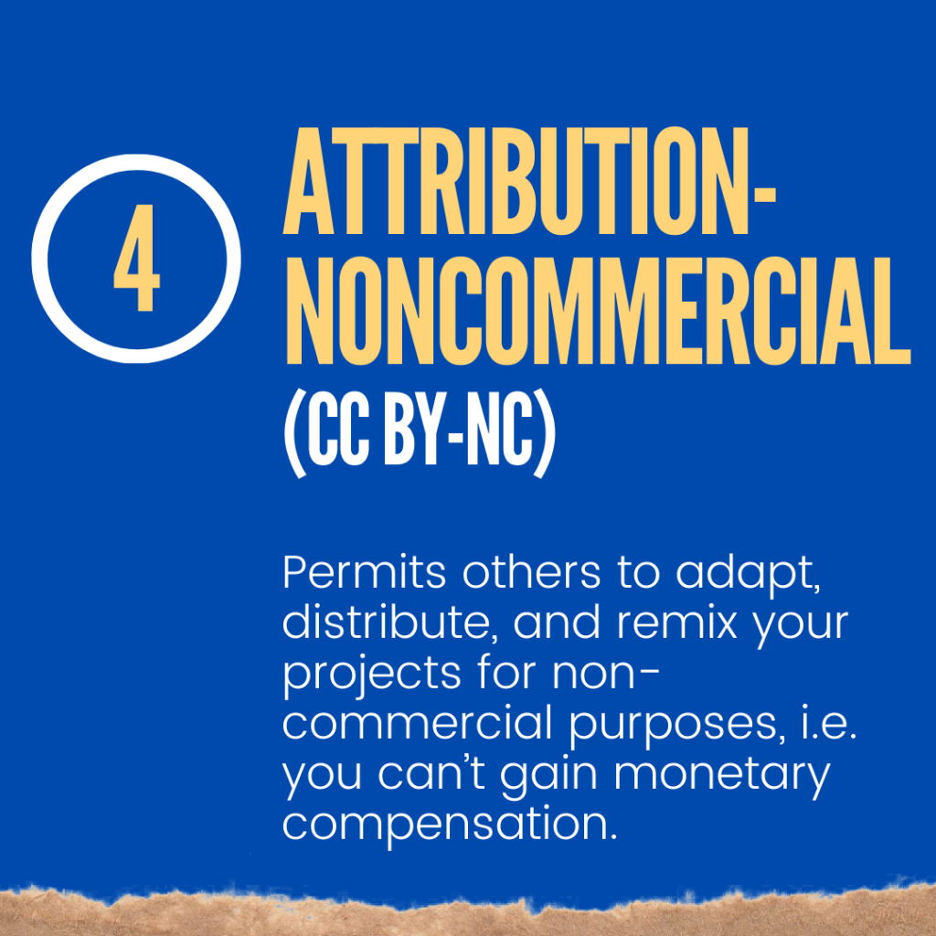 4. Attribution-NonCommercial (CC BY-NC)