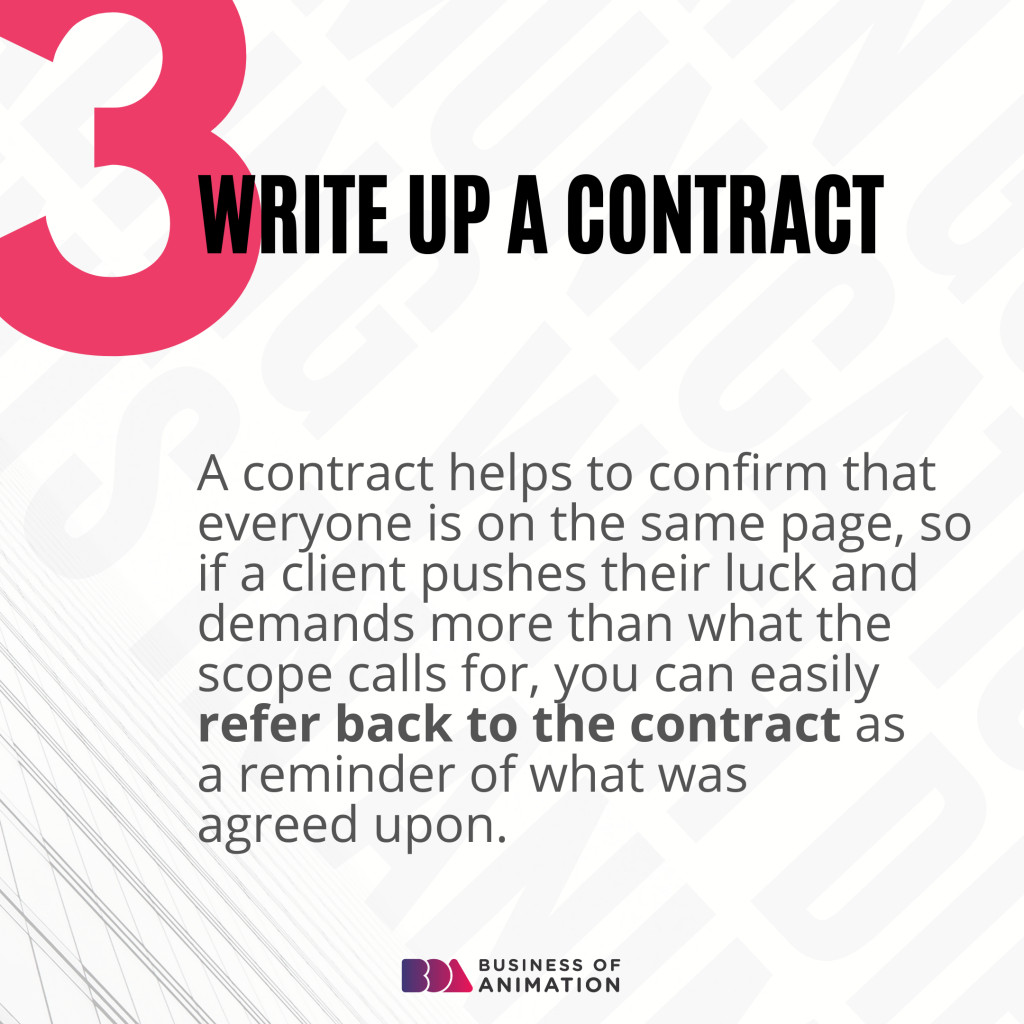 3. Write up a contract