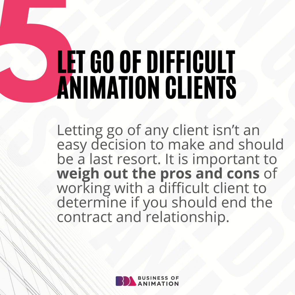 5. Letting go of difficult animation clients