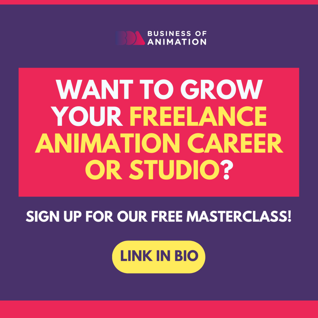 Want to grow your freelance animation career or studio?
Sign up for our free masterclass!
Link in bio