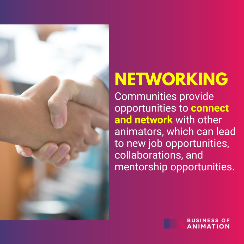 Animation communities provide opportunities to connect and network with other animators