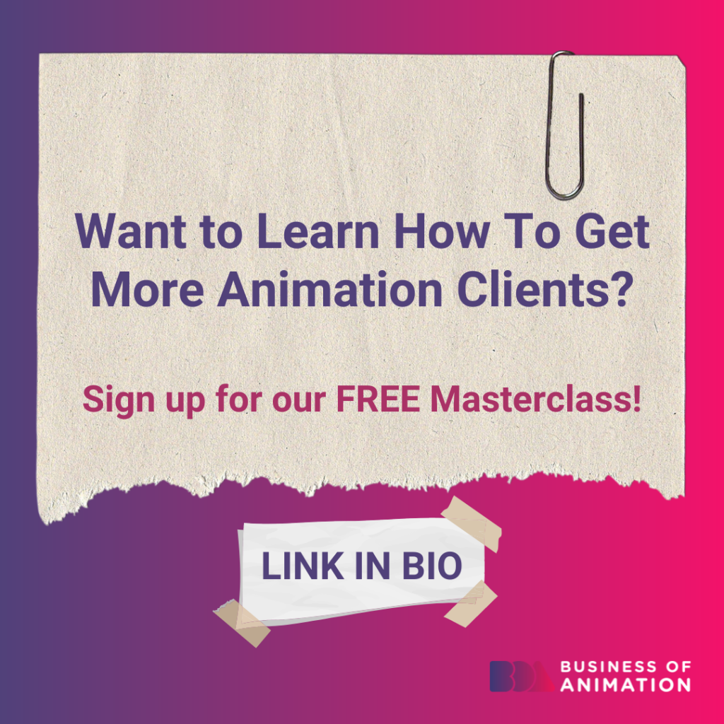 Want To Learn The 6 Secrets to Finding Inspiration And Grow Your Freelance Animation Career Or Studio? Sign up for our FREE MASTERCLASS! Link in bio