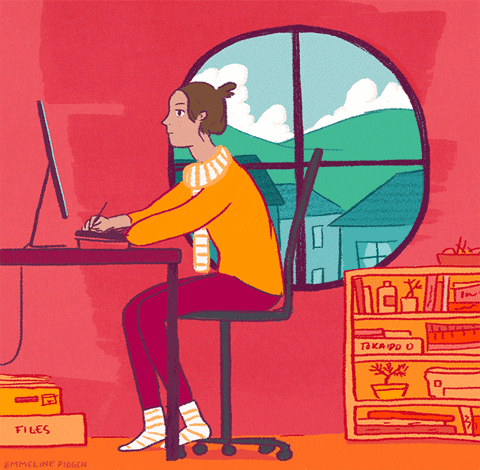 Freelance animator working from home