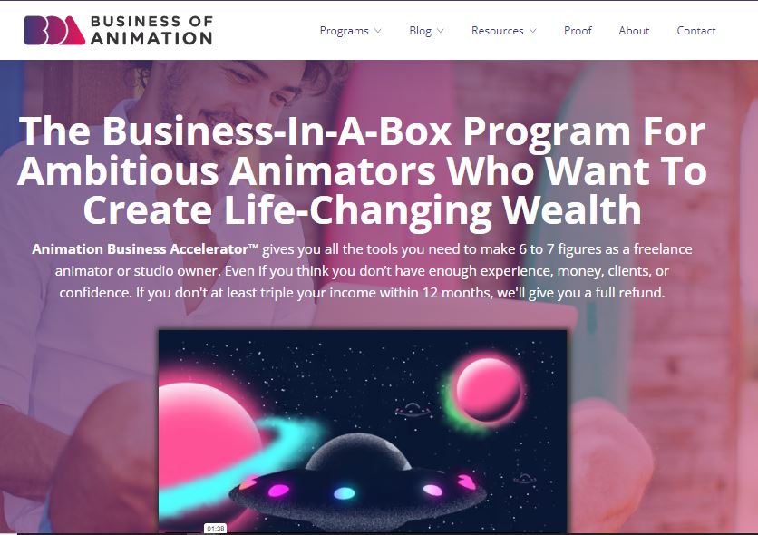 Business of Animation with a Business Accelerator Program and an animators membership community