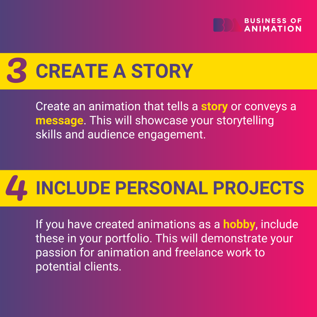 create a story and include personal projects
