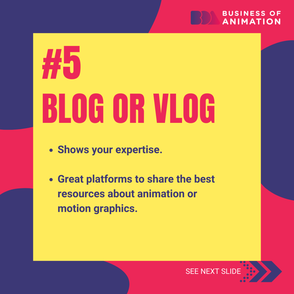 blog or vlog to share resources and showcase your expertise