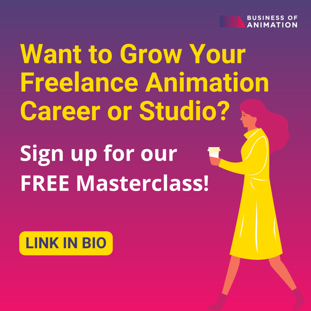 sign up for our free masterclass to grow your freelance animation studio