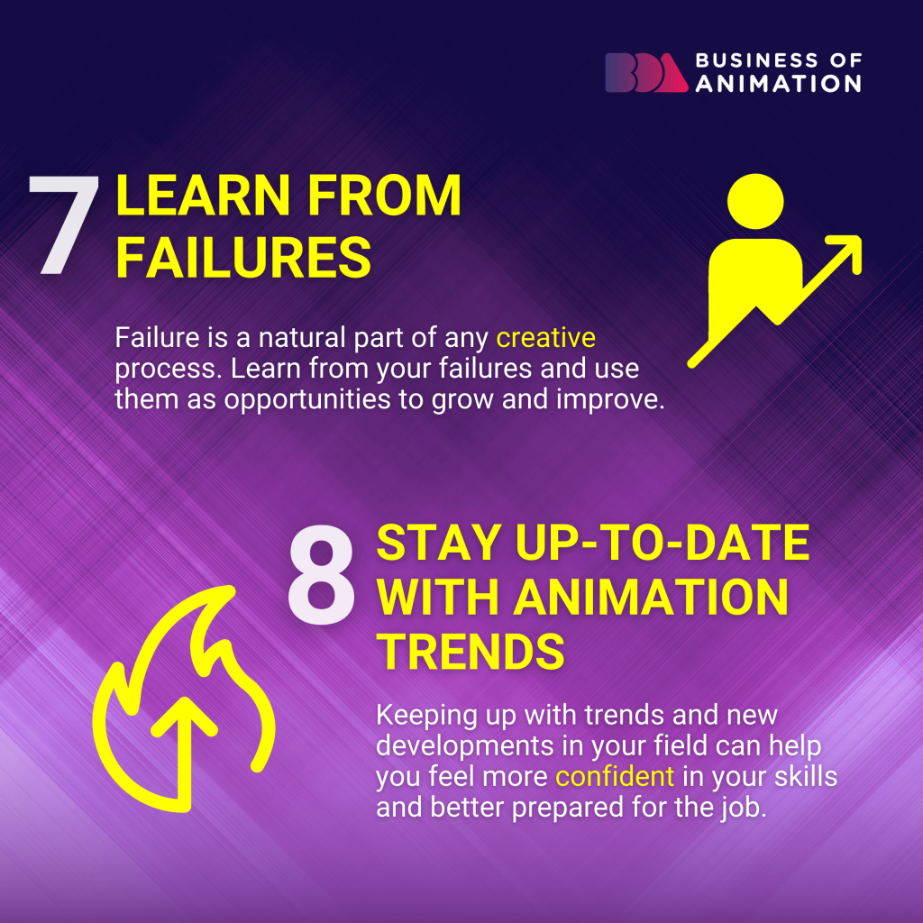 learn from your failures, and stay up-to-date with animation trends