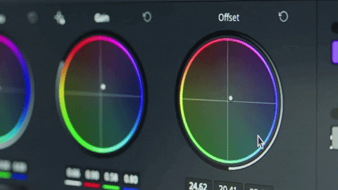 editing the color offset in post production editing software
