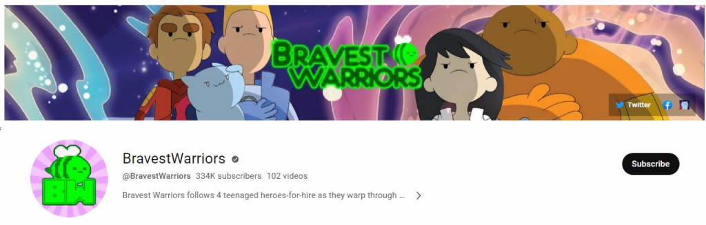 YouTube animated series: Bravest Warriors