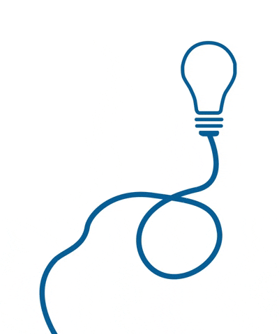 a yellow color travels up the blue cord and into the light bulb making it turn yellow and shine