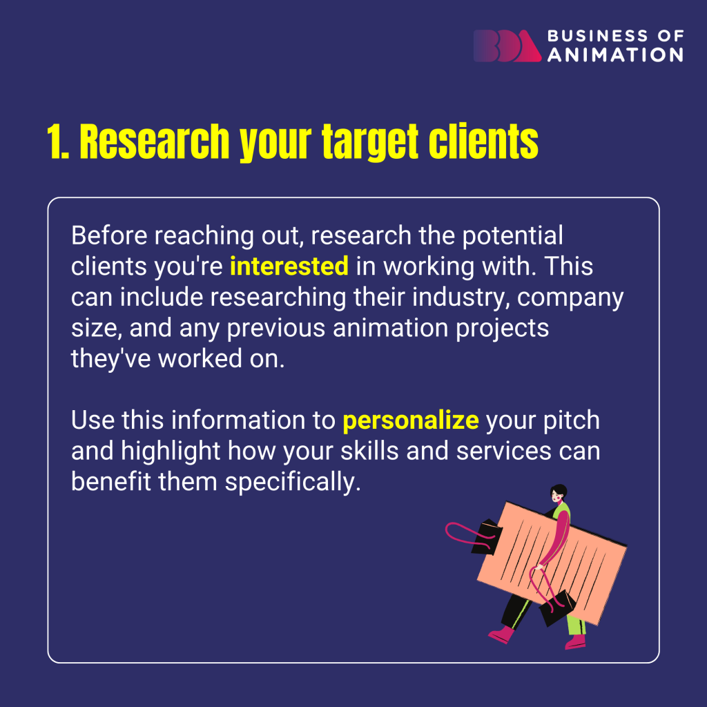research your target clients and personalize your pitch