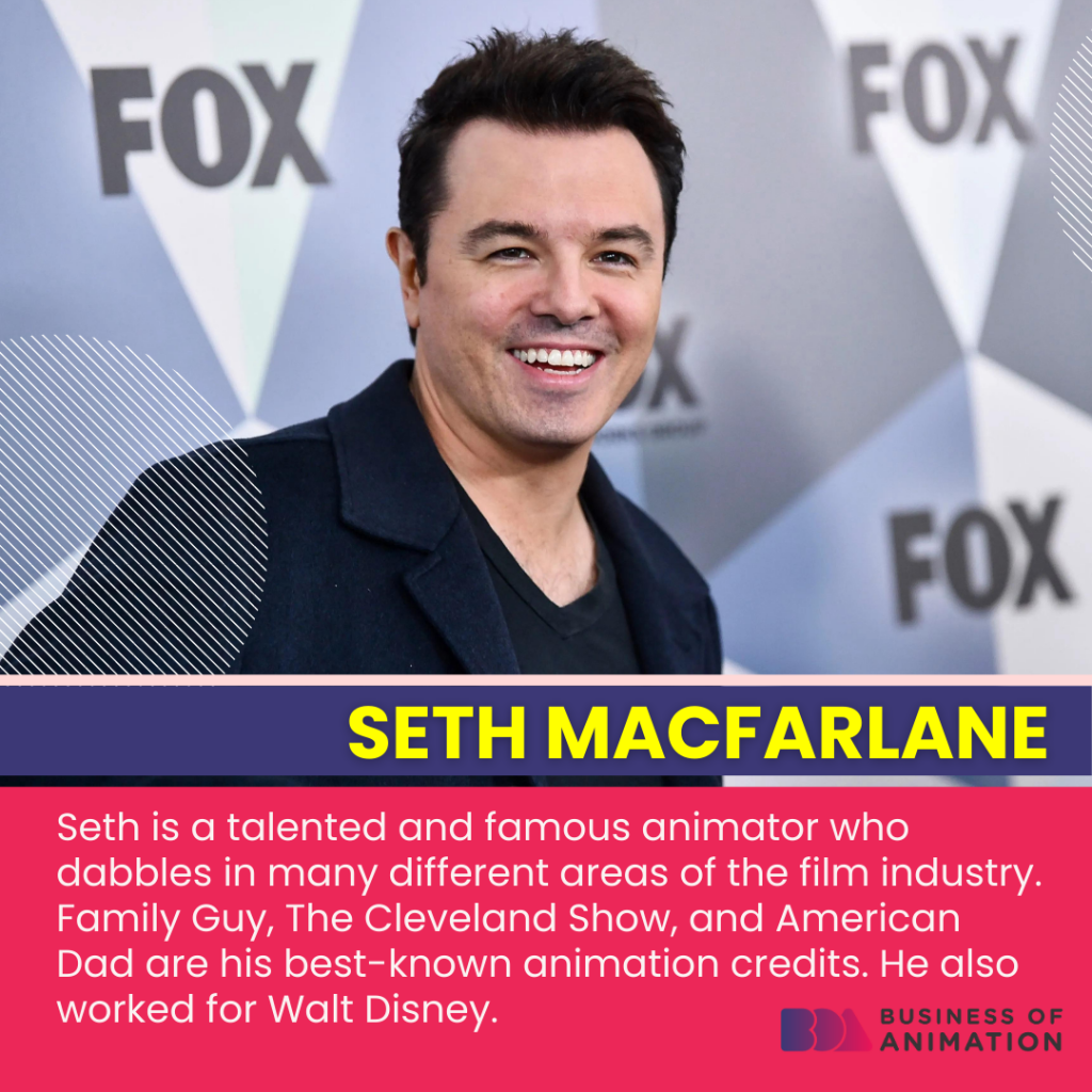 Seth McFarlane worked for Walt Disney and is now best known for Family Guy, American Dad and more 