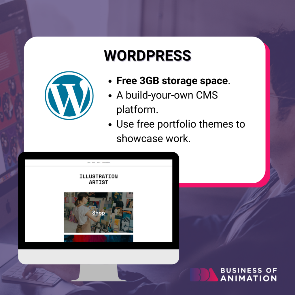 with wordpress you can build your own CMS platform and use free portfolio themes
