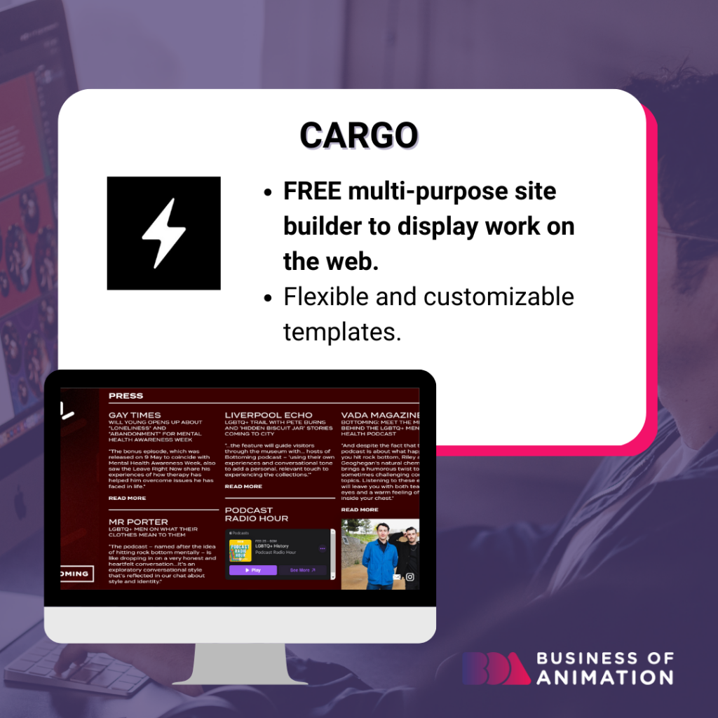 cargo is a free multi-purpose site builder with flexible and customizable templates