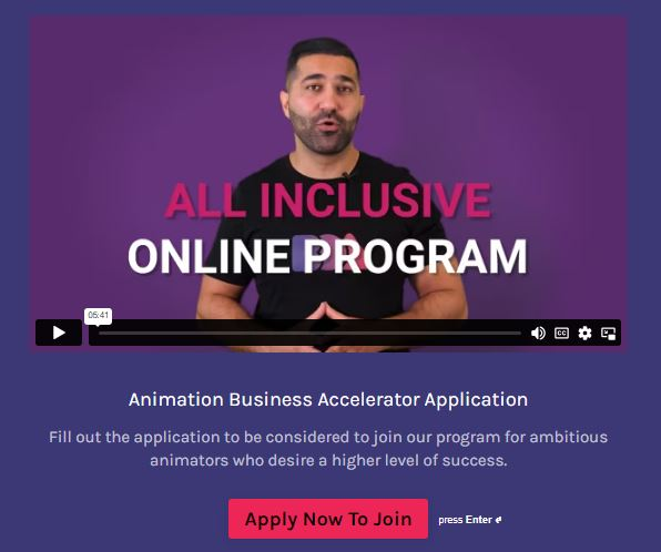 Screen shot from the Business of Animation website of Ben Marvazi presenting the Animation Accelerator Program