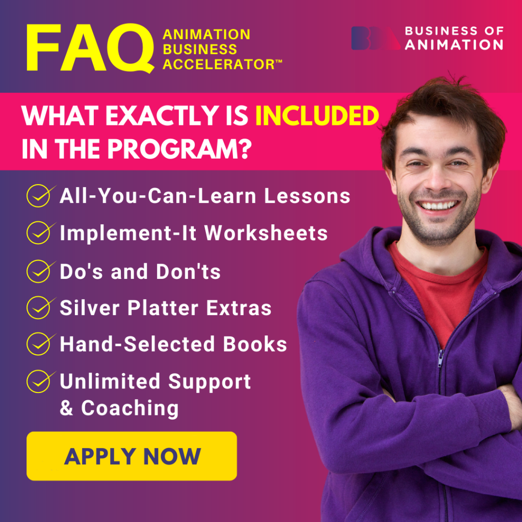 FAQ: what is included in the animation business accelerator program?