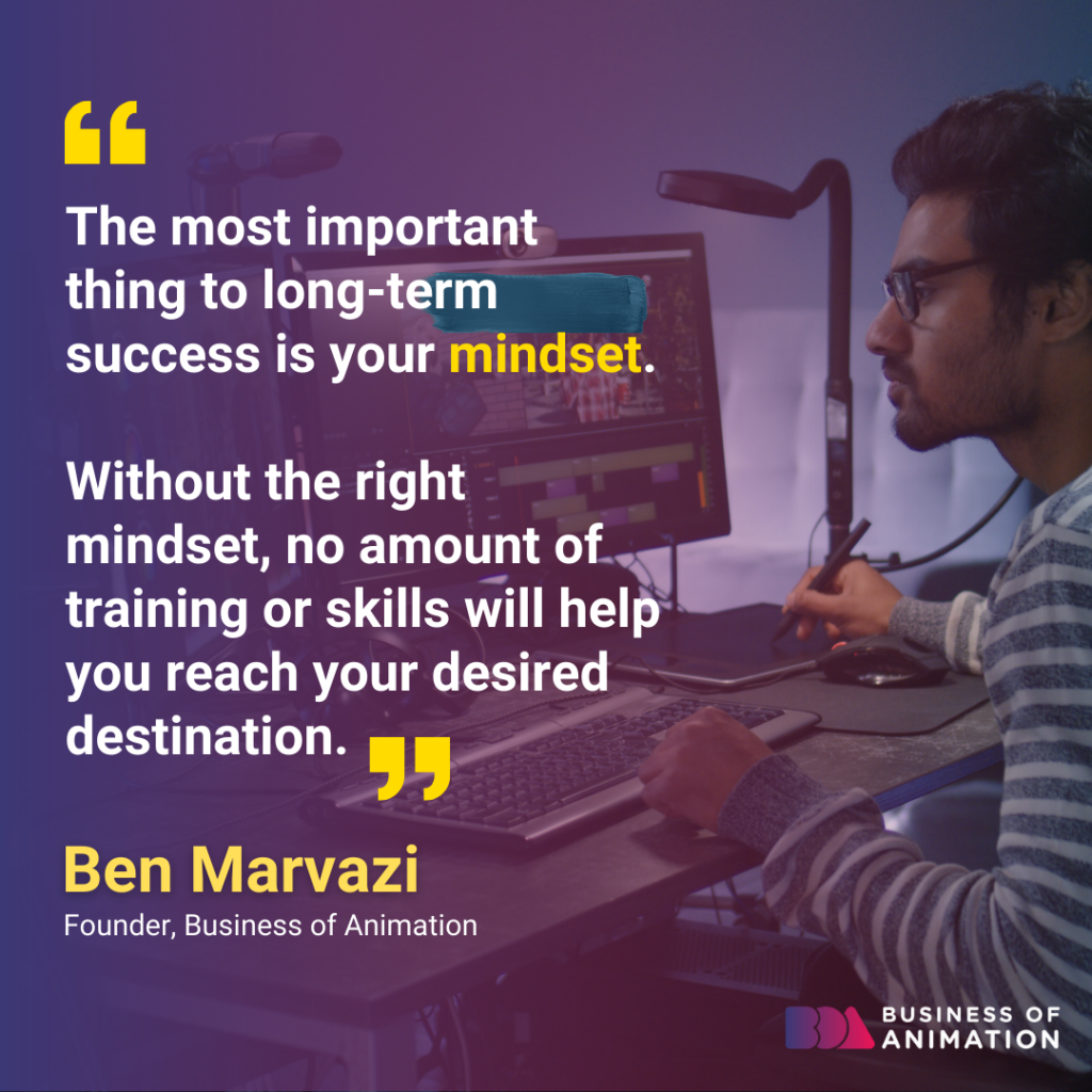 ben marvazi quote: "The most important thing to long-term success is your mindset. Without the right mindset, no amount of training or skills will help you reach your desired destination.”